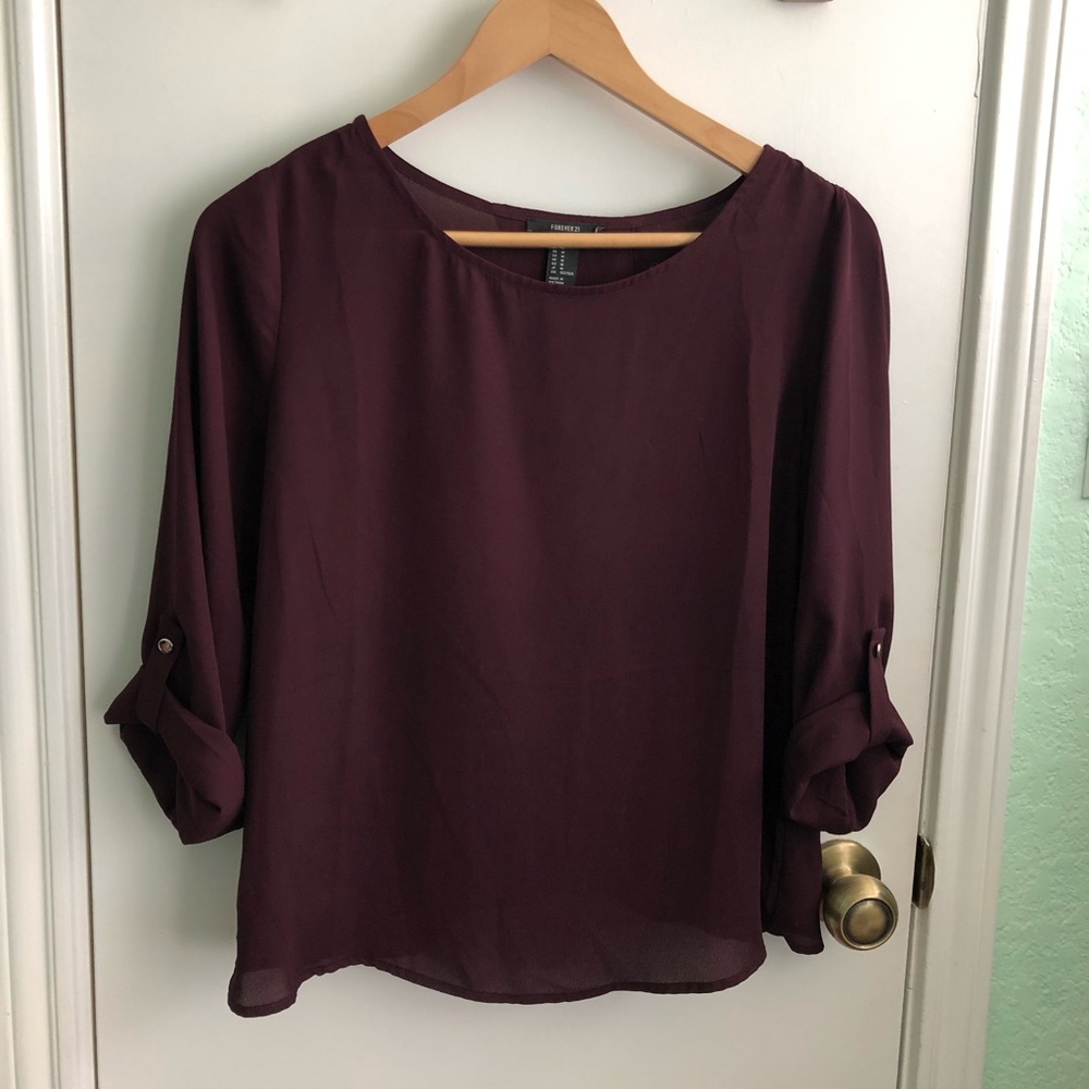 Maroon Forever 21 Blouse
